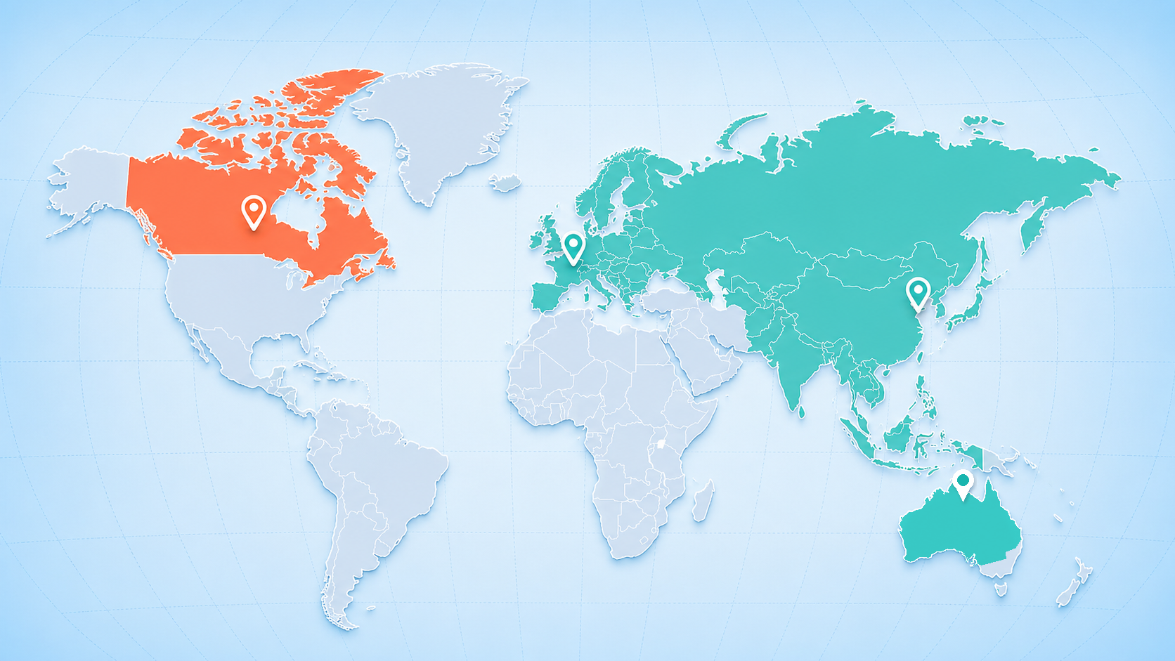 World map showing Loptimizer purchase regions
